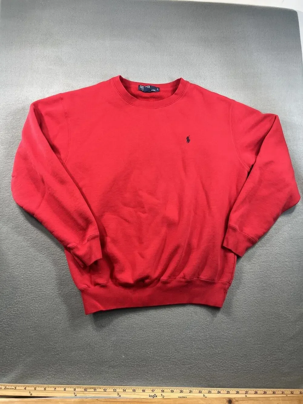 Polo by Ralph Lauren Red Crewneck Sweatshirt with Navy Pony Medium Man